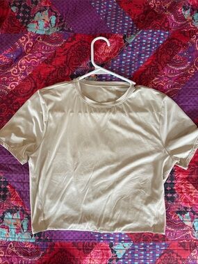 Women's Cream Crop Athletic Top